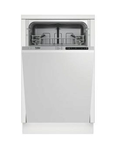 Beko Dis15010 Slimline 10-Place Integrated Dishwasher With 5 Programmes And Optional Connection - Dishwasher Only